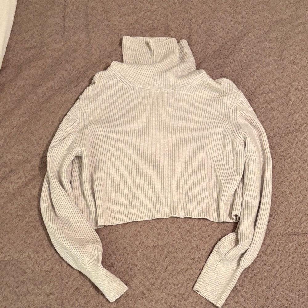 Wilfred Ribbed Cropped Turtleneck Sweater